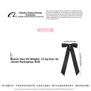 Spécifications de taille détaillées pour l'élégant nœud à cheveux noir de 30,5 cm de long