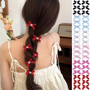 Pinces à Cheveux Nœud en Satin Avec Fausse Künstliche Perle Décoratives Douces Style Ballet Accessoire de Cheveux pour Filles Femmes Quotidien