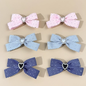 Ensemble de barrettes à cheveux avec strass étincelants et cœurs en plusieurs couleurs