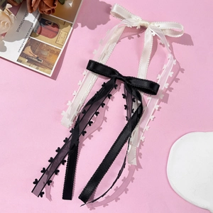 Eleganti fermagli per capelli a fiocco con nastri di pizzo a cuore set