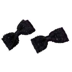 Eleganti fermagli per capelli in pizzo nero scintillante per donna in set da 2 pezzi