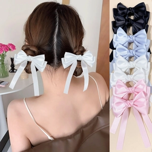 Ballerina-Stil Satin Schleife Haarspangen Mit Langen Bändern Elegante Schleifen-Haarnadeln Für Damen Süßer Haarschmuck