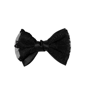 Elegante haarclip met zwarte kant en satijnen strik voor dames in klassieke stijl