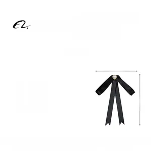 Spécifications de taille pour le nœud papillon noir avec perle cœur et cristaux brillants
