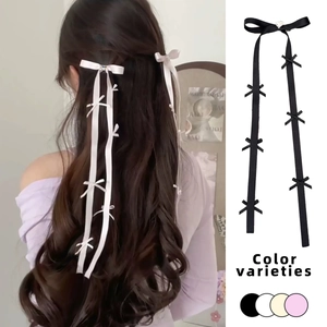 Fermaglio Capelli Fiocco Nastro Cuore Strass Nastri Lunghi Stile Balletcore Decorazione Capelli Per Donne Ragazze Accessori