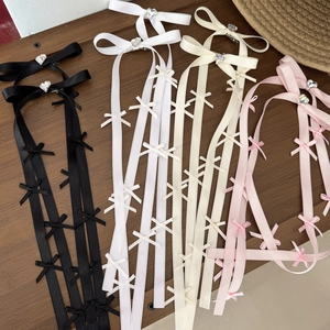 Fermagli per capelli in nastro di raso con strass a cuore in colori assortiti