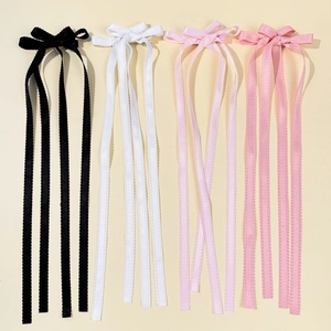 Dolce Fermaglio per Capelli con Fiocco e Nastro Balletcore Lungo Nastro Bordo Smerlato Accessori per Capelli Eleganti per Donna Ragazza