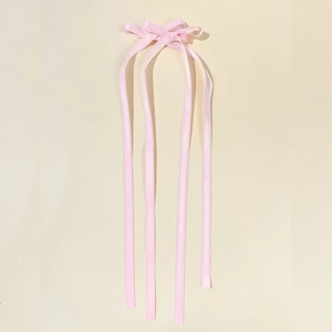 Fermaglio per capelli con fiocco rosa e lunghe nappe con bordi a conchiglia per ragazze