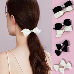 Barrettes À Cheveux Nœud En Satin Élégantes Pour Femmes Filles Künstliche Perle Papillon Épingle À Cheveux Clip Latéral Accessoires