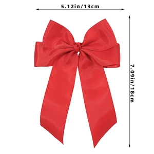 Fermaglio per capelli con fiocco in nastro grosgrain rosso, misura 13x18cm, bianco