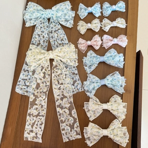 Barrettes à Cheveux Nœud en Dentelle Florale Style Pastoral Doux Épingle à Cheveux en Résille Avec Künstliche Perle Accessoires de Cheveux Femme