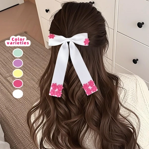 Lot de barrettes à cheveux nœud floral en cinq couleurs pastel pour coiffures élégantes