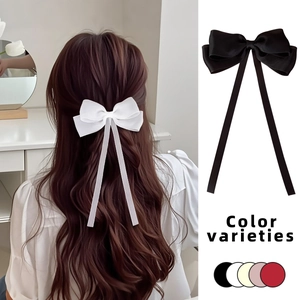 Sweet Mesh Bowknot Hair Clip With Long Ribbons For Women Girls Princess Style Handmade Netting Streamer Hair Accessory Duckbill Clip