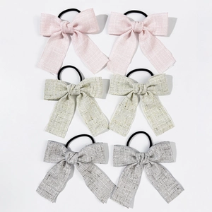 Elegante Elastico per Capelli con Fiocco in Tweed Dolce Corda Elastica in Tessuto per Donne Ragazze Accessorio per Capelli