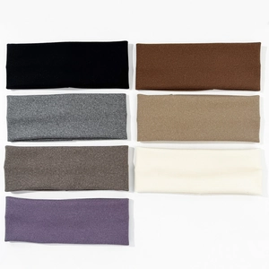 Diadema de Punto Ancha Unisex Elástica Color Sólido Banda de Pelo para Deporte Fitness Diario Simple Versátil Acanalada