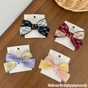 Barrette Nœud en Ruban Doux pour Femmes Fait Main Bord à Volants Épingle à Cheveux Princesse Accessoires Cheveux Filles