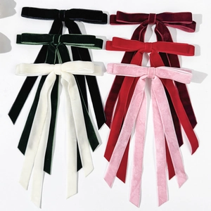 Molletta per Capelli con Fiocco in Velluto Vintage Nastro Lungo Accessorio per Capelli Elegante Copricapo in Velluto per Donna