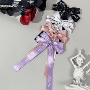 Pince à Cheveux Nœud en Satin Gothique Avec Lettres Just For You Ruban Long Accessoires Cheveux Lolita Pour Femmes