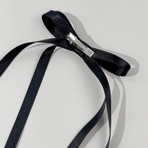 Elegante molletta per capelli a doppio fiocco nero stile balletto con clip a becco