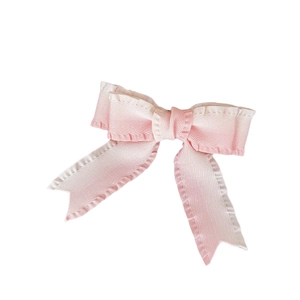 Pink and white gradient bow hair clip with pleated edges in high quality grosgrain ribbon