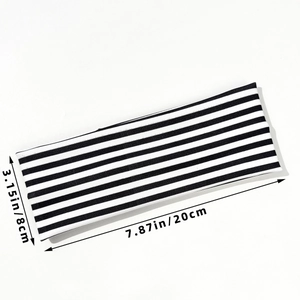 Elastic striped headband for yoga and fitness, 8cm wide with black and white texture