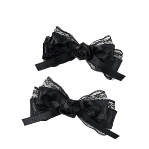 Barrettes à cheveux gothiques en dentelle noire avec rose élégante en ensemble