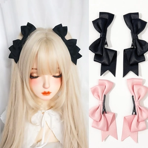 Mollette per Capelli a Fiocco in Nastro di Raso Stile Coreano Con Nastri Lunghi Dolce Lolita JK Accessori per Donna Ragazza 2 Pezzi