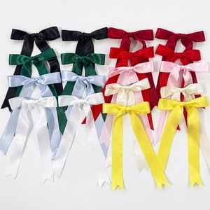 Balletcore Satin Ribbon Bow Hair Clip With Long Streamers Sweet Elegant Hairpin For Women Girls Daily Party Hair Accessory