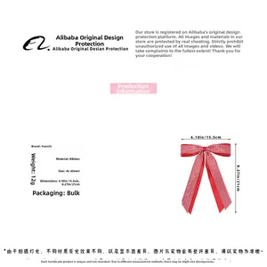 Détail du nœud papillon à carreaux rouges et blancs montrant les dimensions et la matière