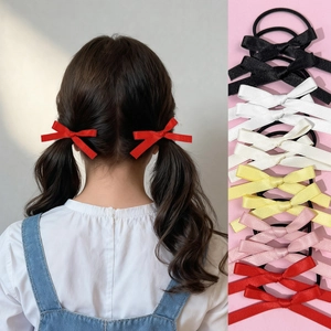 Chouchous À Nœud Papillon En Ruban Style Ballet Satin Polyester Cordes À Cheveux Élastiques Pour Filles Femmes Accessoires
