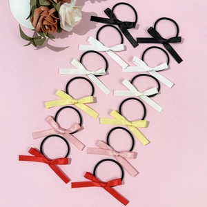 Lot de 12 chouchous nœuds en satin de six couleurs pour des coiffures de style ballet