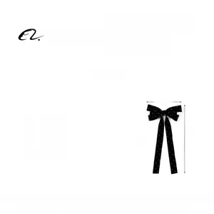 Detailed size specifications and weight of black polka dot velvet bow hair clip