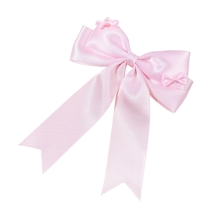 Fermaglio per capelli con fiocco in raso rosa e nastri in dolce stile balletto