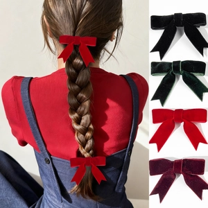 Elegante Samt Schleife Haarklammer Für Damen Mädchen Handgefertigte Vintage Entenschnabel Clips Süße Prinzessin Haarschmuck