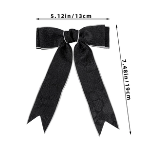 Dimensions détaillées du grand nœud papillon noir avec bordure argentée