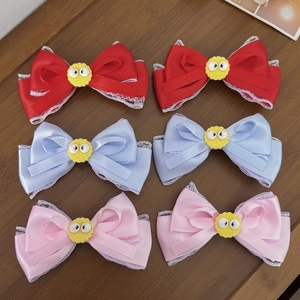 Süße Lolita-Schleifen-Haarspangen-Set Süßes Mädchen Band Mit Spitze Entenschnabel-Clip Lustiges Cartoon-Augen-Design Haarschmuck
