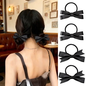 Élastique à Cheveux Nœud en Cuir PU Fait à la Main Support Queue de Cheval pour Femme Vintage Chic Minimaliste Accessoires Cheveux