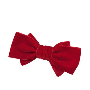 Elegante fermaglio per capelli con fiocco di velluto rosso scuro in stile vintage