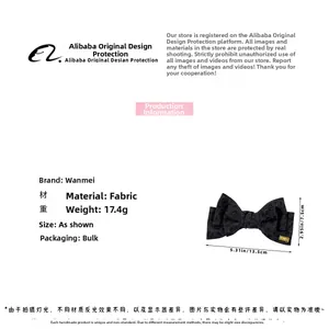 Detailed view of the leopard print fabric bow hair clip showing 5.31x2.95 inch dimensions