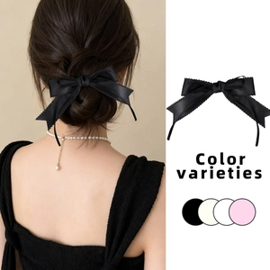 Nœud décoratif en satin pour cheveux avec bordure en dentelle en plusieurs tons