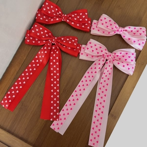 Süße Herz Schleife Streamer Haarspange Für Damen Valentinstag Handgefertigt Webband Krokodilklemme Mode Haarschmuck