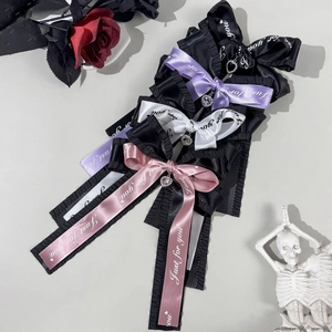 Pince à Cheveux Nœud Ruban Alliage Pendentif Cœur Gothique Lolita Style Y2K Accessoire Cheveux Pour Femmes Design Doux