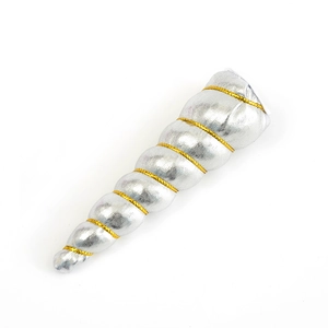 Sparkling silver unicorn horn accessory with gold cord spiral detail for DIY headbands