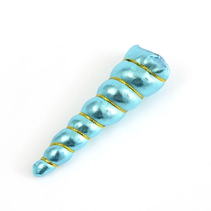 Light blue metallic unicorn horn accessory with spiral gold wire for DIY headbands