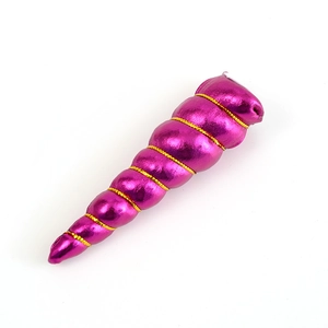 Detail view of pink glitter unicorn horn with golden spiral cord for DIY headbands