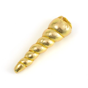 Detailed view of a gold spiral unicorn horn accessory for kids DIY party headbands