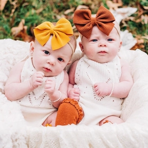 Baby Mädchen Waffelstruktur Große Schleife Stirnband Elastisch Weich Polyester Haarschlaufen Für Säuglinge Kleinkinder Süßer Kopfschmuck
