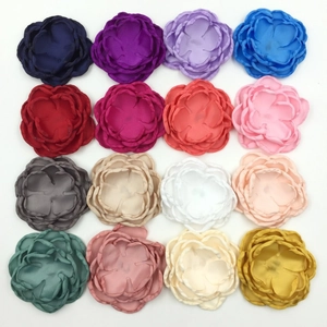 Lot de 16 bandeaux fleurs en satin multicolores avec perles pour bébés filles