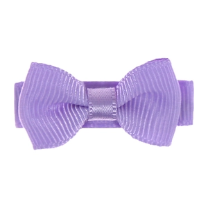 Barrette à cheveux simple en ruban gros-grain lavande avec centre satiné pour fille
