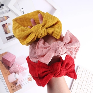 Weiches Rippstrick Baby Schleife Stirnband Elastisches Kleinkind Haarband Für Mädchen Süße Schleifen Haarschmuck Fotografie Requisiten